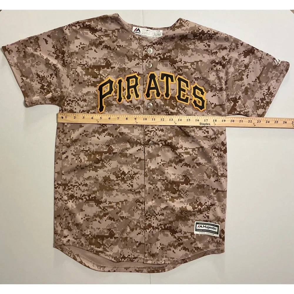 Majestic‎ Pittsburgh Pirates JP Howell 3 Youth XL Camo Baseball Jersey Cool Base